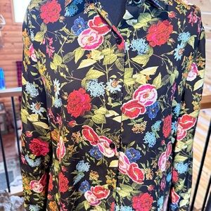 Elie Tahari Black Floral Shirt-preppy